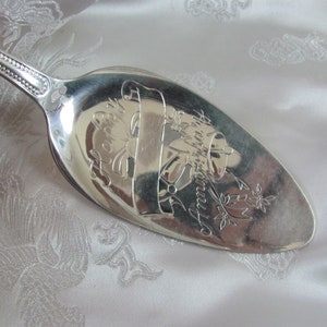 Vintage Silver Plate Pie Cake Dessert Server - Happy Anniversary New Unused Engravable