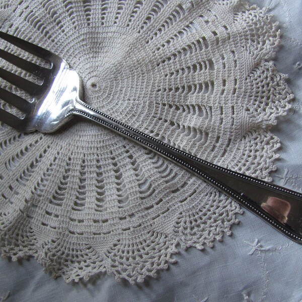 Unique Heavy Large Silver Plate Serving Fork - Sheffield England JL