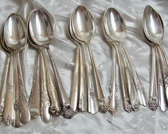 Silverplate, 4 Soup Spoons, 7 Teaspoons Victor S Co. Randolph