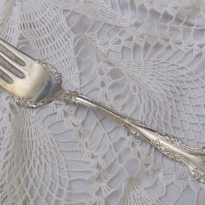 New Century 1898 - Silver Plate Large Serving Cold Meat Fork - Rogers & Bro Rare Mono L