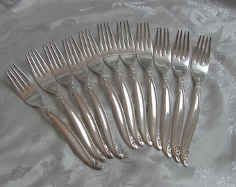 Leilani Pattern - Set von 11 Silver Plate Speisegabeln - 1847 Rogers // Vintage Antique Silverware Besteck Besteck // Mehr in meinem shop!
