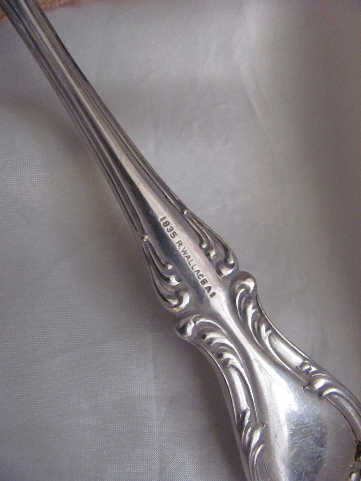 アンティーク シルバー プレート ラージ サービング フォーク - Joan