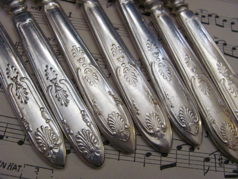 Made by 1847 Rogers Set of Silver Plate Fruit or Cheese Knives