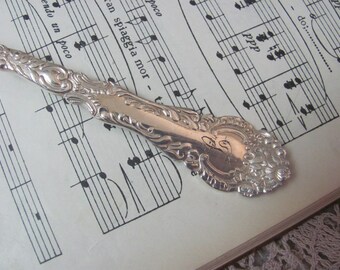 Chevalier 1895 Pattern // Silver Plate Large Table Serving Spoon -  Monogrammed