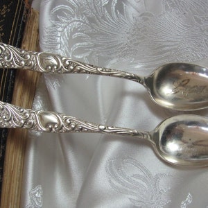 Opal aka Triumph Pattern 1890 // Set of 2 Small Silver Plate Demitasse Demi Coffee Espresso Spoons 4.25&quot; 11cm // Vintage Antique Silverware