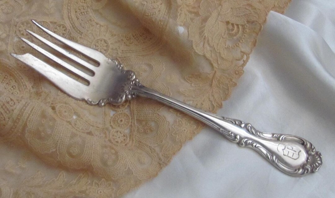 アンティーク シルバー プレート ラージ サービング フォーク - Joan