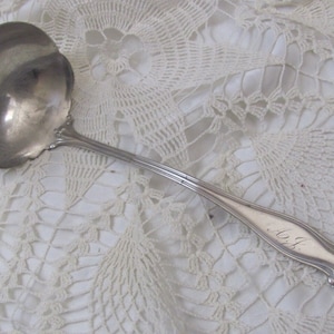 RARE Antike Silberplatte Große Soup Oyster Punch Schöpfkelle - E G Webster & Son Mono AJ