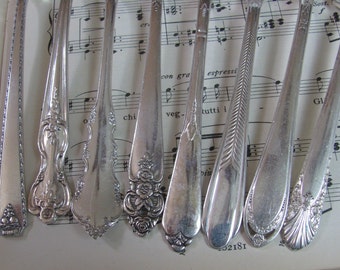 Lot 8 Silver Plate Dinner Forks - Mixed Assorted Mismatched Patterns // Vintage Antique Flatware SIlverware