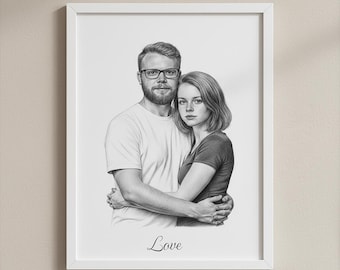 Custom Couple Portrait from Photos | Digital Graphic Illustration (Digital Download)