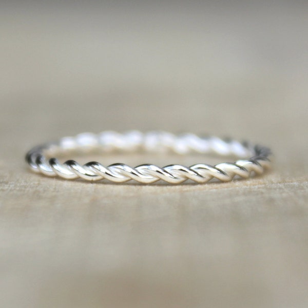 Single Twist Ring -Sterling Silver Stackable Ring