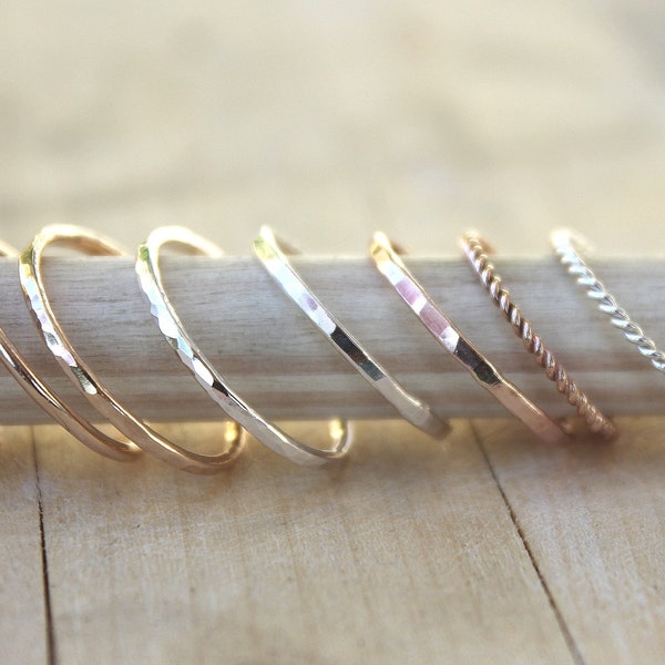 Stacking rings, gold ring, rose gold ring, SIMPLE YOU PICK own set, customize your style