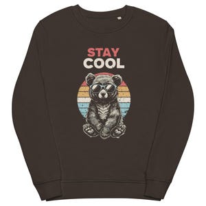 Organic Sweatshirt &quot;Stay Cool&quot; – Unisex Eco Pullover – Sustainable Streetwear – Gift for Him Her – Soft Recycled Cotton Jumper