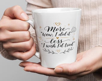 Motivierender Latte-Becher – Kaffeetasse mit dem Spruch „Wow, ich hab’s geschafft!“, inspirierendes Geschenk