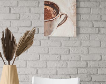 Morgenkaffee Leinwand - Warme minimalistische Küchenwandkunst, Geschenk für Kaffeeliebhaber
