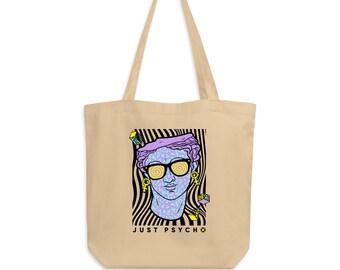 Just Psycho Graphic Tragetasche - Psychedelische griechische Statue Eco Shopper, originelles Geschenk