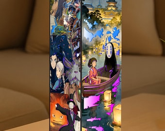 Studio Ghibli Wooden Lamp, Handmade Lamp, Spirited Away Lamp, My Neighbor Totoro Gift, Howls Moving Castle Lamp