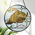 Stained Glass Suncatcher – Flying Bison – Handmade Glass Art – Unique Suncatcher Decor for Anime Lovers product logo