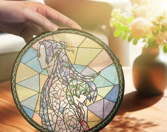 Maomao and Jinshi Stained Glass Suncatcher – Printed Art – Window Hanging Home Decor – Gift for Anime Lovers