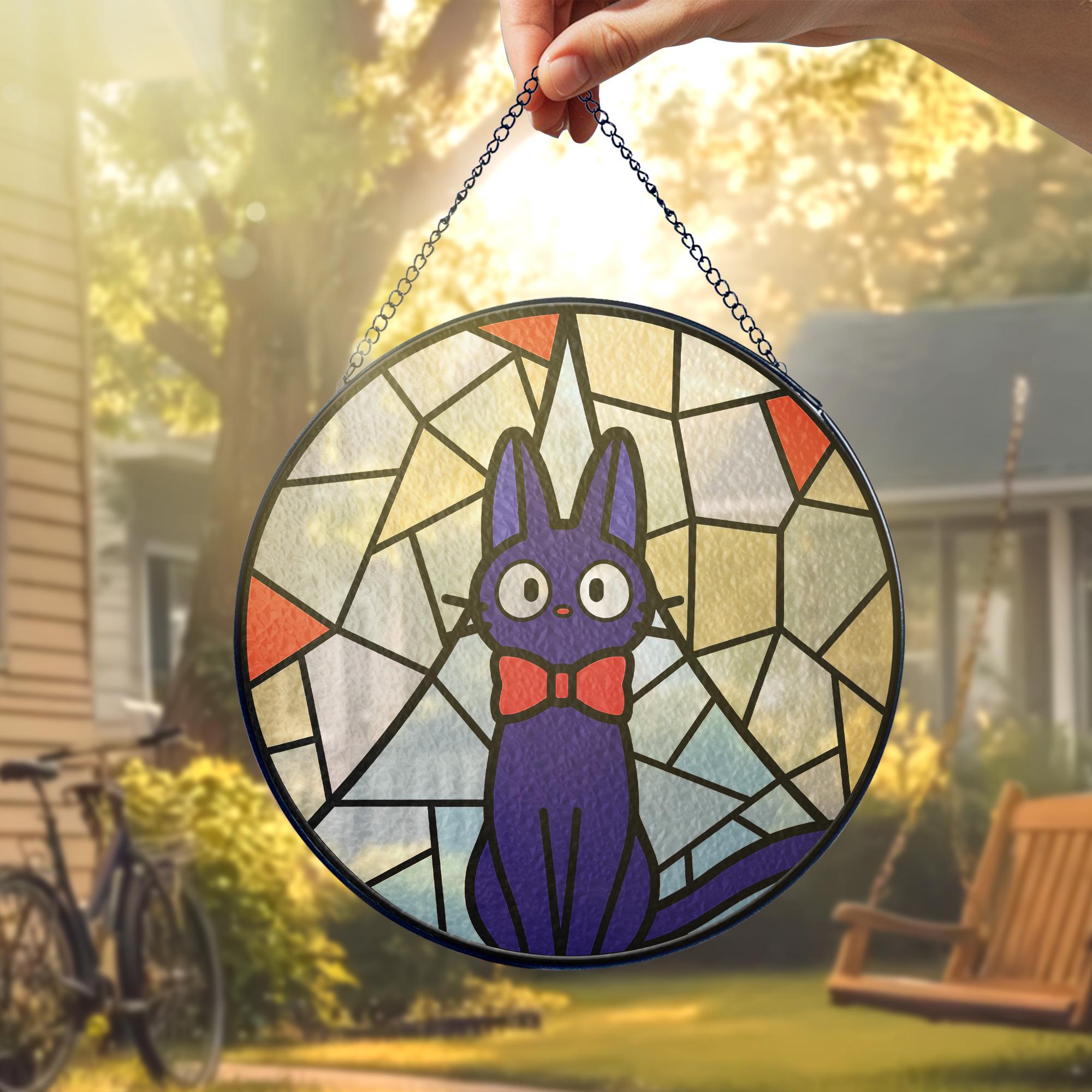 Jiji Stained Glass Suncatcher, Kiki's Delivery Service Window