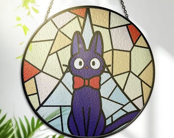 Stained Glass Suncatcher – Window Hanging – Printed Anime Stained Glass Art – Glass Painting Decor – Anime Lover Gift