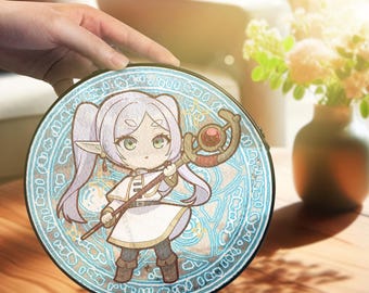 Frieren Stained Glass – Sousou no Frieren Art – Window Hanging Home Decor – Gift for Anime Lovers