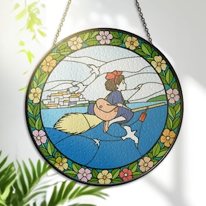 Jiji Stained Glass Suncatcher, Kiki's Delivery Service Window