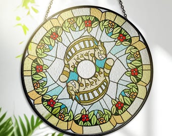 Stained Glass Suncatcher – Window Hanging – Anime Glass Art Home Decor & Gift for Fans
