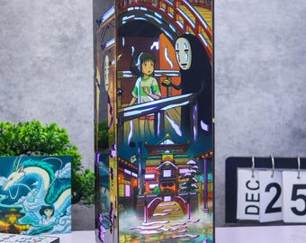 Spirited Away Wooden Night Light, Chihiro No Face LED Lamp, Studio Ghibli Inspired Wood Light, Anime Room Decor, Laser Cut Lamp