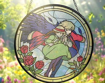 Castle  Glass – Window Hanging – Printed Glass Art – Whimsical Suncatcher Decor – Anime Lovers Gift