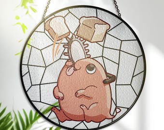 Pet Stained Glass Suncatcher – Printed Art – Window Hanging Home Decor & Gift for Anime Lovers