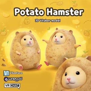 Potato Hamster 3D VTuber Avatar | Funny VRM Model for Streaming (VSeeFace, VRChat)
