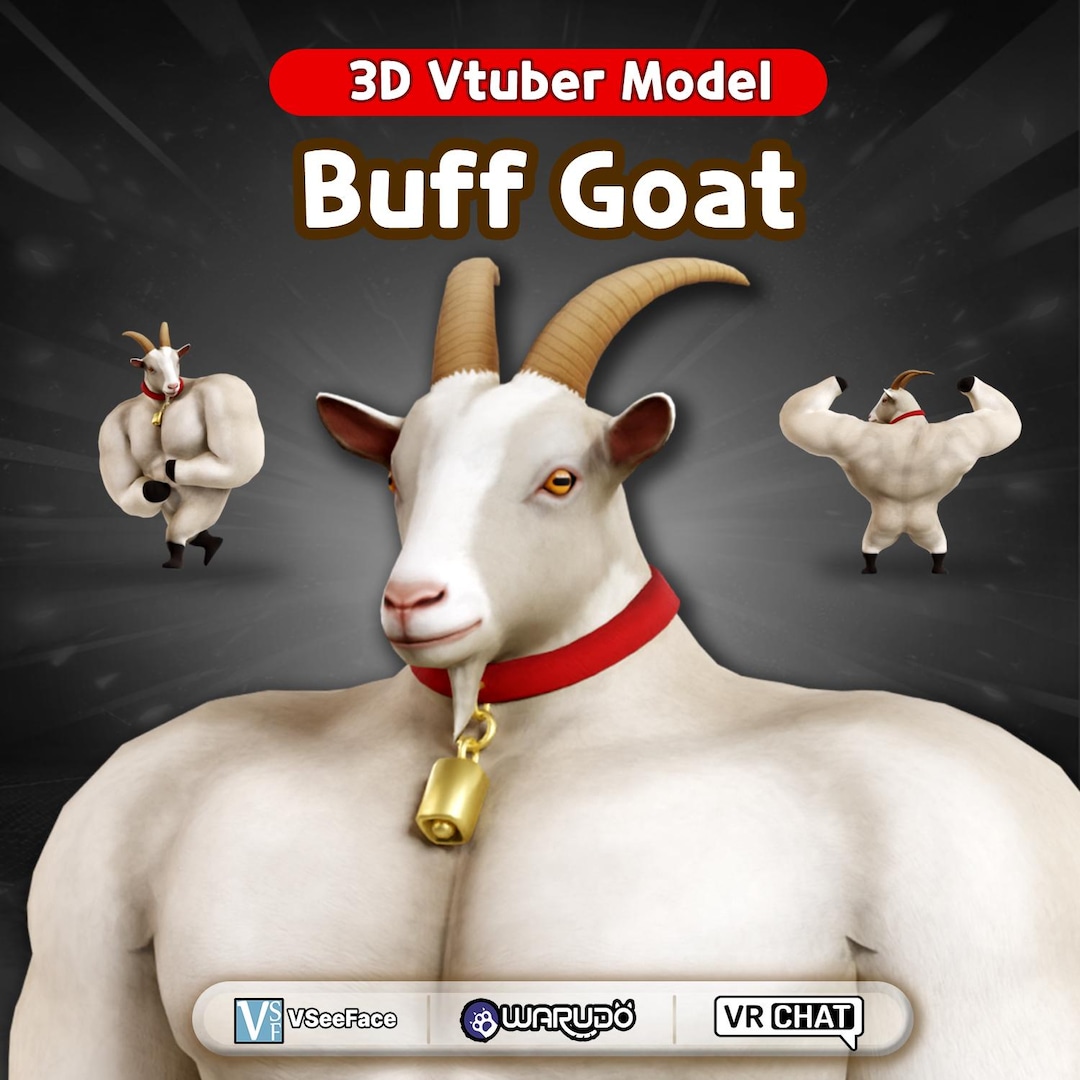 Buff Goat Vtuber Model | Funny Muscle Goat Avatar VRM | Vseeface Warudo ...