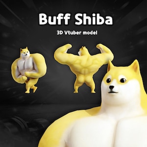 Buff Shiba – 3D VTuber Model (VRM) – Funny Muscle Dog for Streaming & VSeeFace