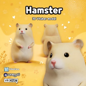 Chubby Hamster 3D VTuber Avatar 3D Model | VSeeFace, Warudo Compatible VRM