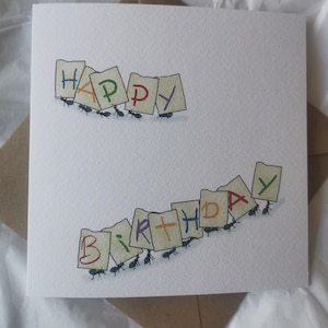 Fourmis, carte d'anniversaire