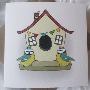 Maison d'oiseaux, carte de voeux, nouvelle carte de maison