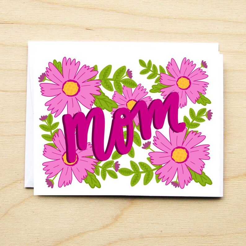 Floral Mom Mom Card Etsy