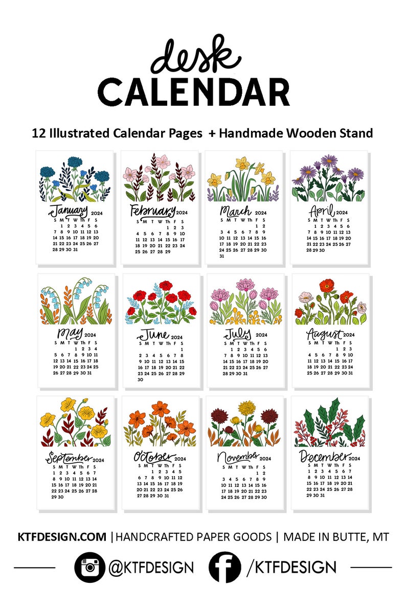 2024 Desk Calendar Floral image 10