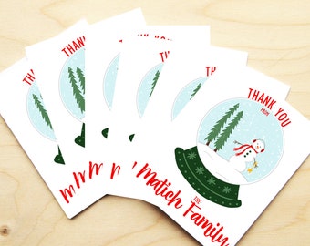 Personalized Note Cards - Snowglobe