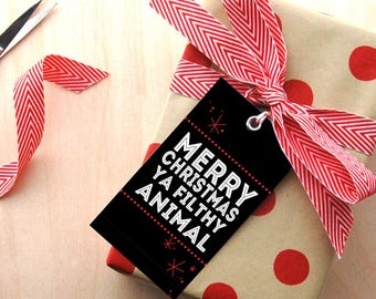 Filthy Animal Gift Tags- Gift Tags with Twine Ties