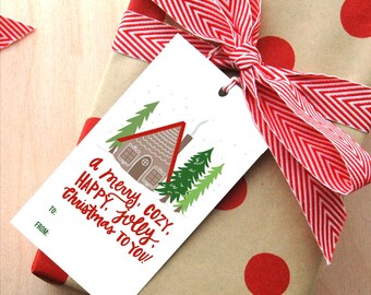 Cozy Cabin Gift Tags- Gift Tags with Twine Ties