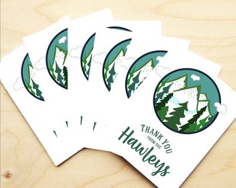 Personalized Note Cards - Round Mountain