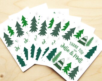 Personalized Note Cards - Trees