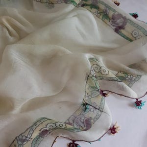Antique Turkish Needle Lace Oya Scarf