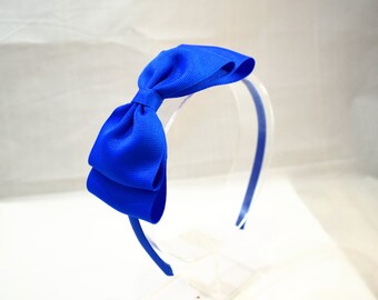 blue headband with bow