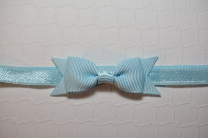 Light Blue Bow Headband Small Baby Bow Headband Easter Headband Baby Shower Gift Aqua Baby Headband Baby Girls Hair Accesories