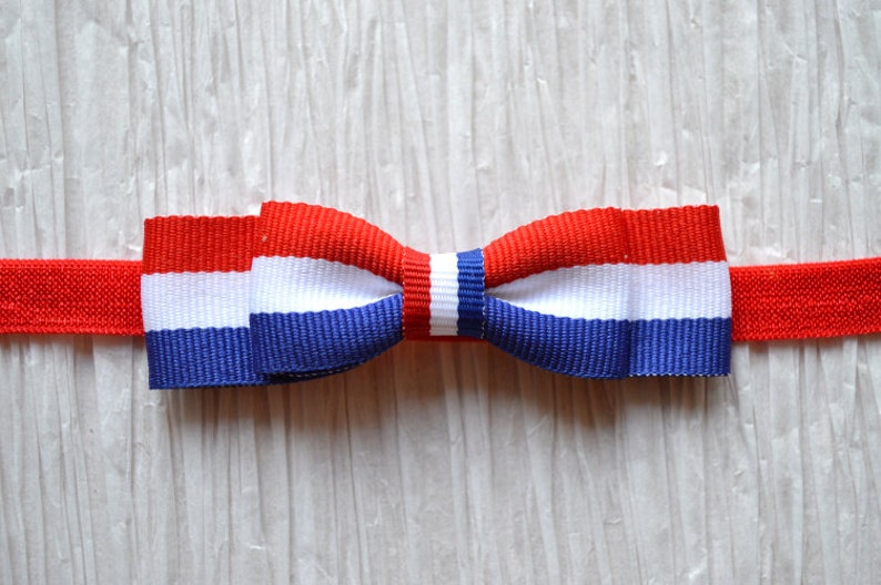 White and Blue Striped Bow Headband Baby Girl Hair Accessories Girls Hair Accessories July 4th Headband Fourth of July Headband Red
