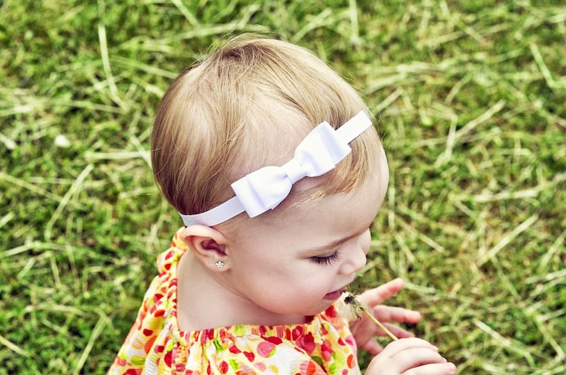 White and Blue Striped Bow Headband Baby Girl Hair Accessories Girls Hair Accessories July 4th Headband Fourth of July Headband Red
