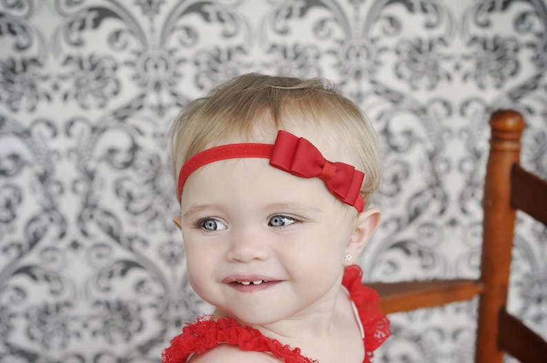 White and Blue Striped Bow Headband Baby Girl Hair Accessories Girls Hair Accessories July 4th Headband Fourth of July Headband Red