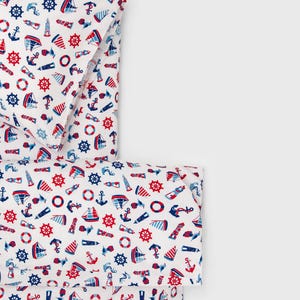 Nautical Baby Crib Bedding Set – Red and Blue Cotton Nursery Set